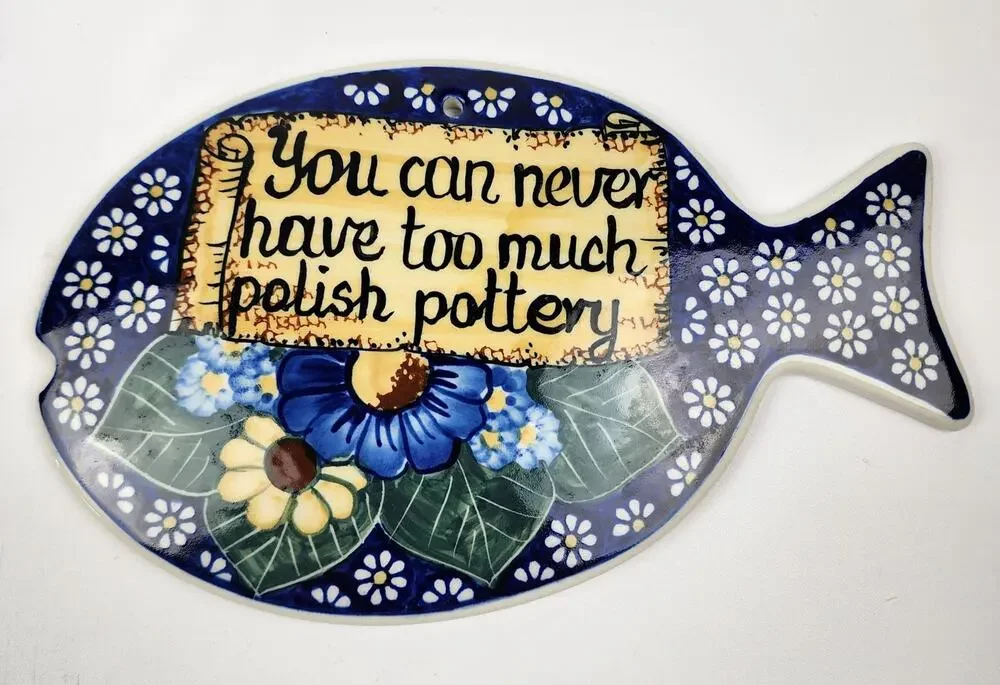 Polish Pottery Sign Blue 